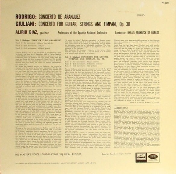 img-c-8957274939 Rodrigo, Alirio Diaz - Concierto De Aranjuez / Concerto For Guitar, Strings And Timpani, Op. 30