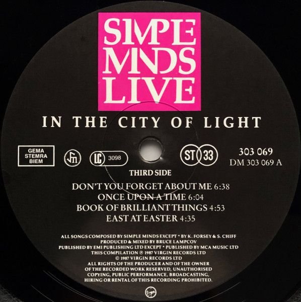 img-cjjit5F1qc Simple Minds - Live In The City Of Light - New & Pre-owned Hi-Fi | SoundTribeAsia